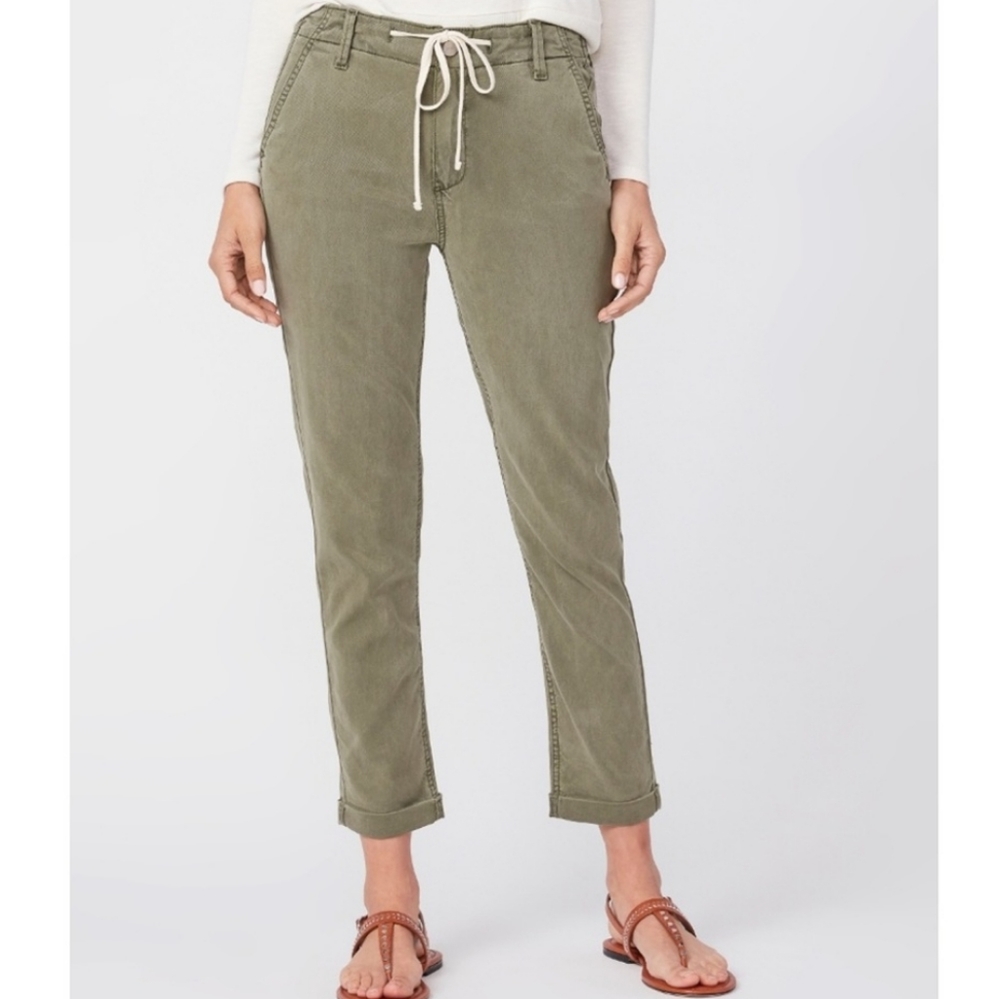 Paige Christy Vintage Coastal Green Drawstring Elastic Back Cuffed Pant 31